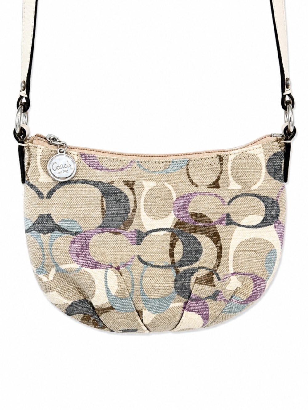 COACH Soho Optic Linen Pleated Swingpack Crossbody Y2K